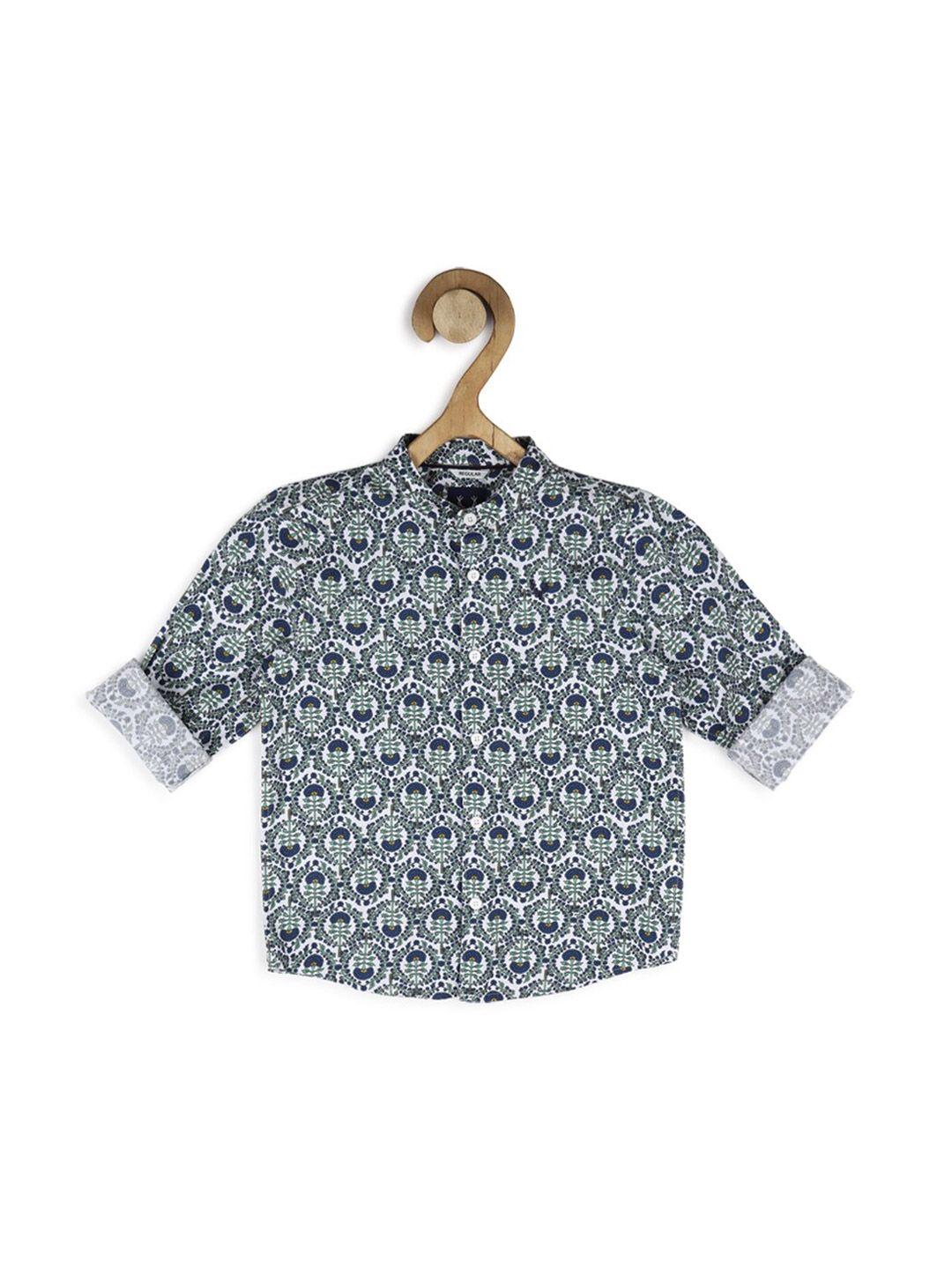 allen solly junior boys floral printed cotton casual shirt