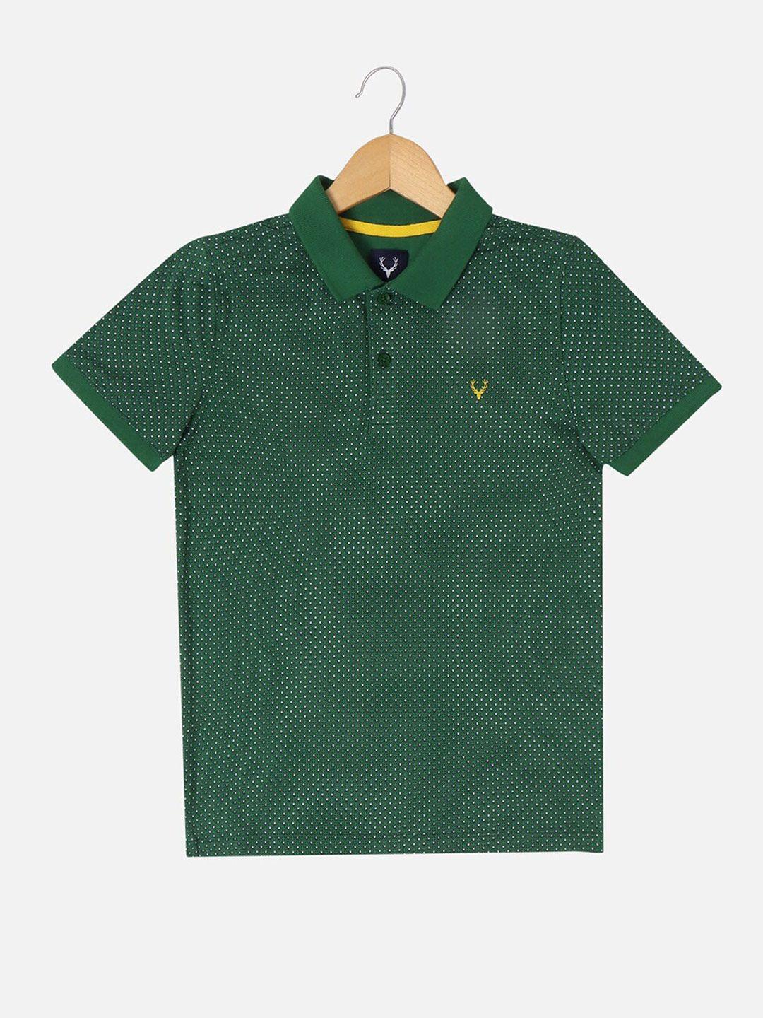 allen solly junior boys geometric printed polo collar cotton regular t-shirt