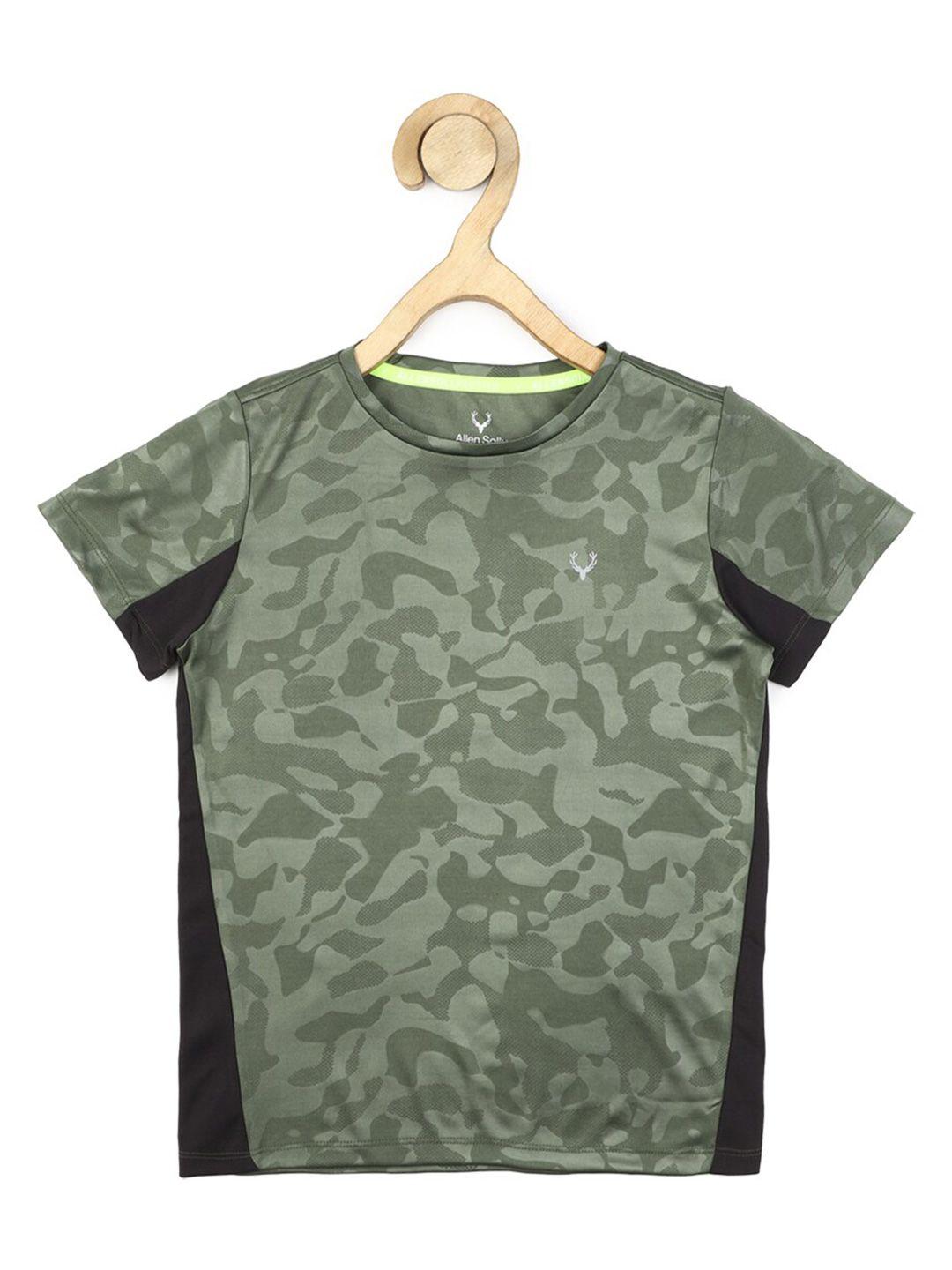 allen solly junior boys green printed t-shirt