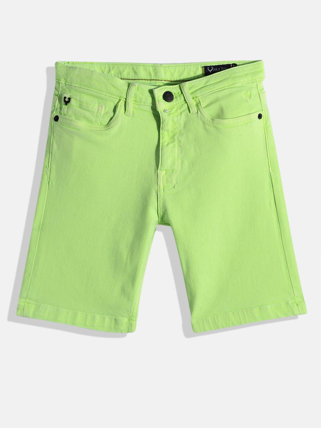 allen solly junior boys green shorts