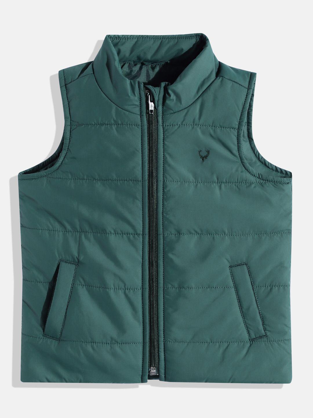 allen solly junior boys green solid padded jacket