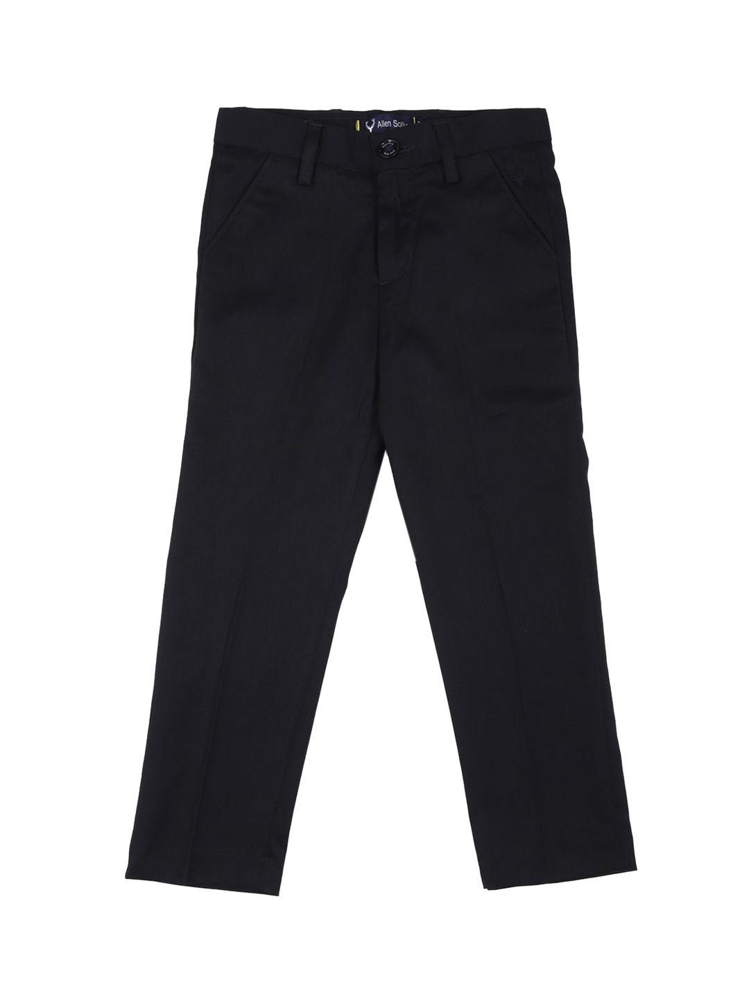 allen solly junior boys mid-rise cotton slim fit trousers