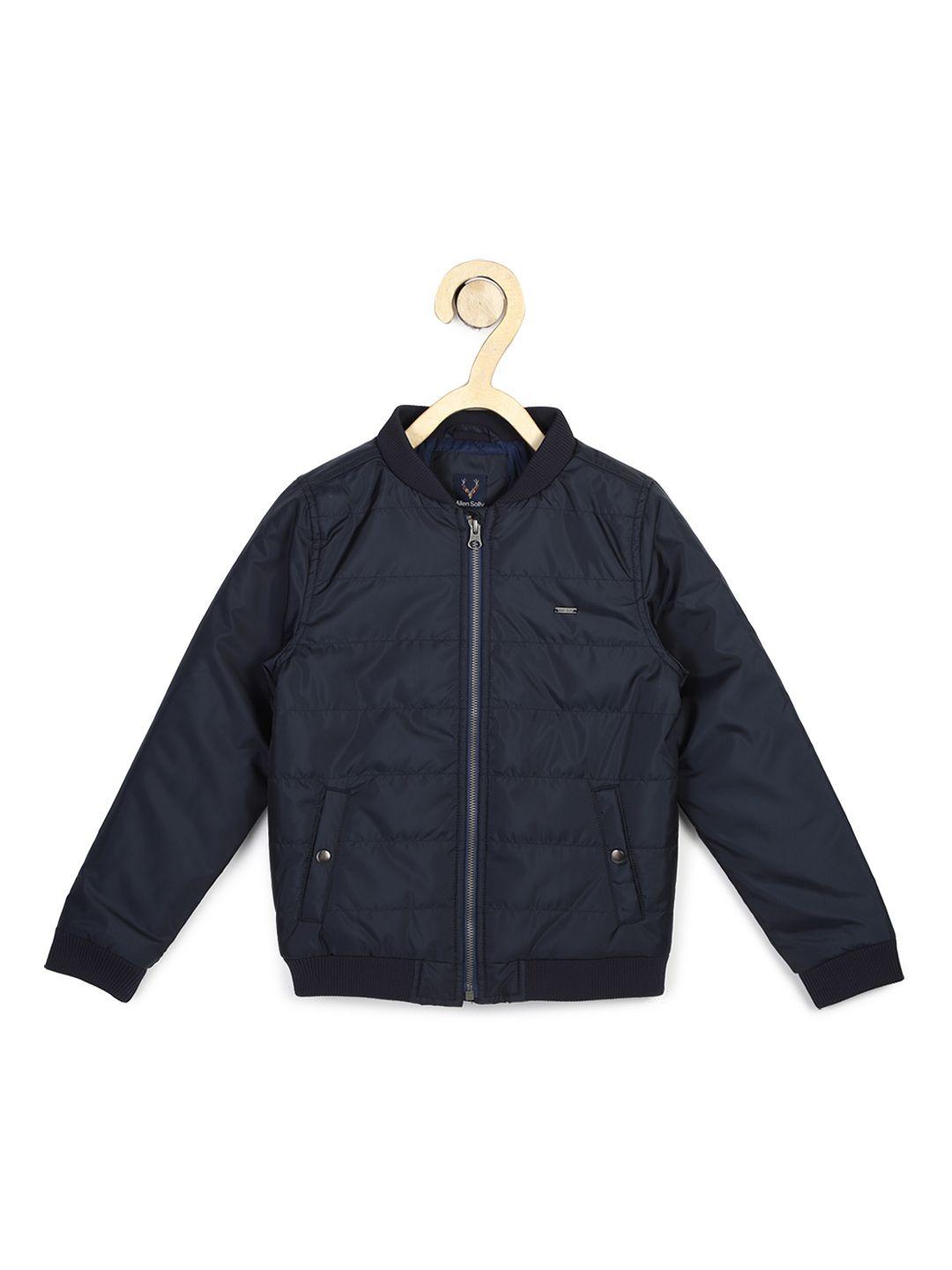 allen solly junior boys navy blue biker jacket