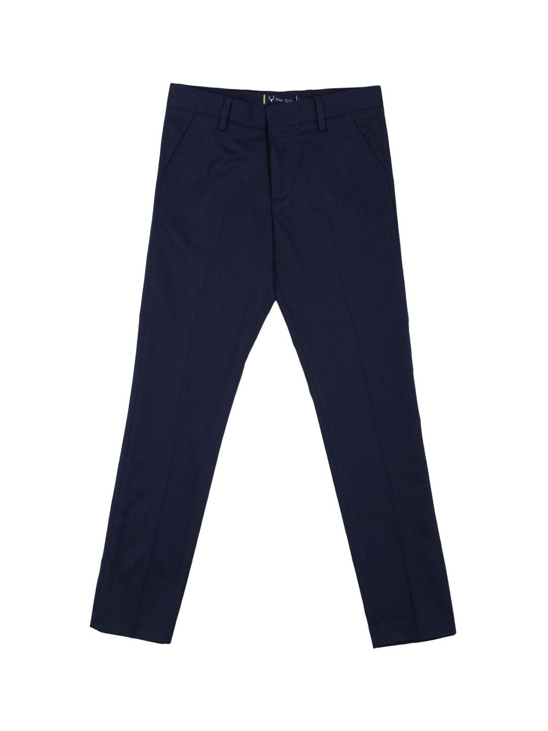 allen solly junior boys navy blue slim fit chinos trousers