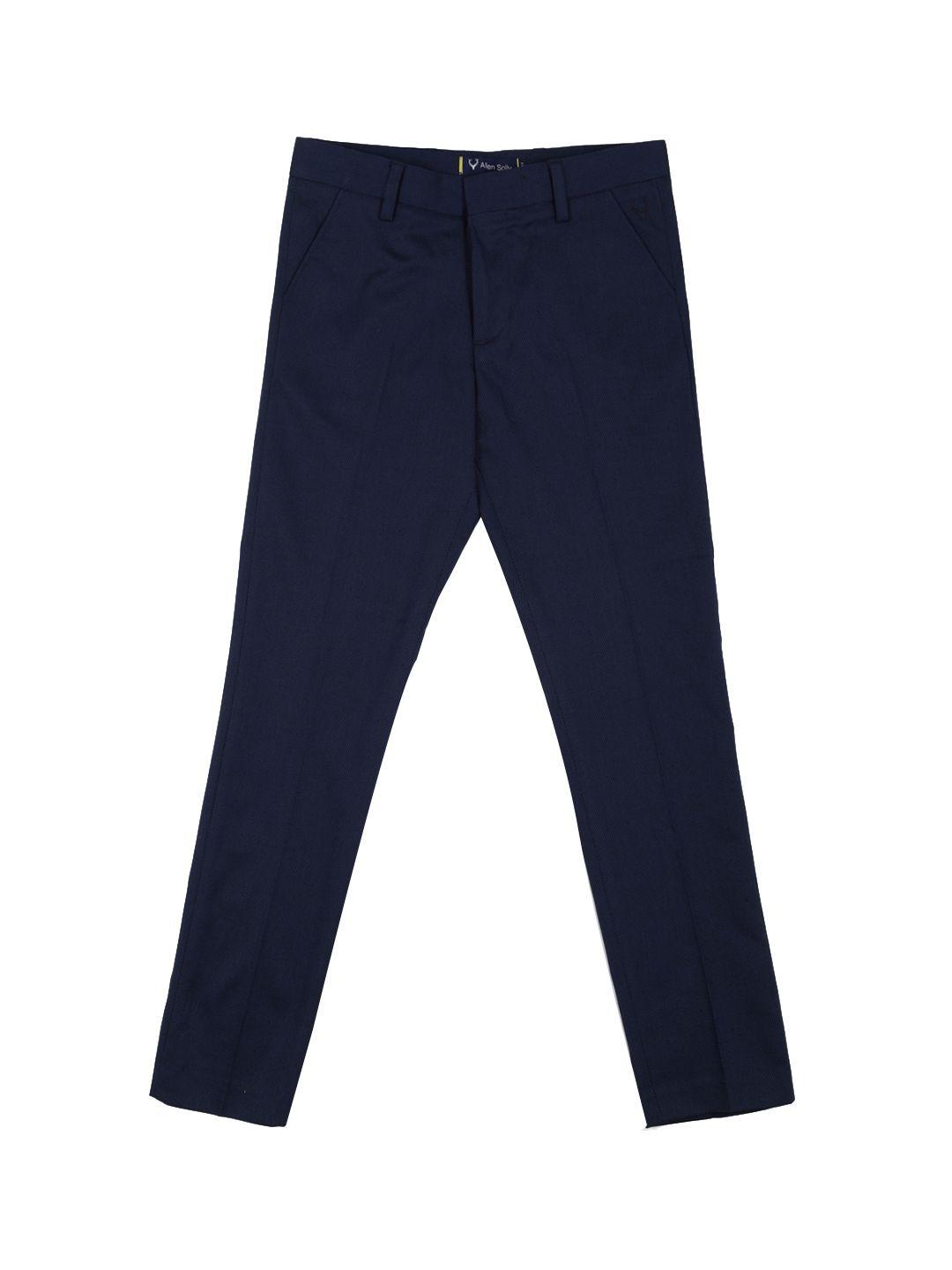 allen solly junior boys navy blue slim fit chinos trousers