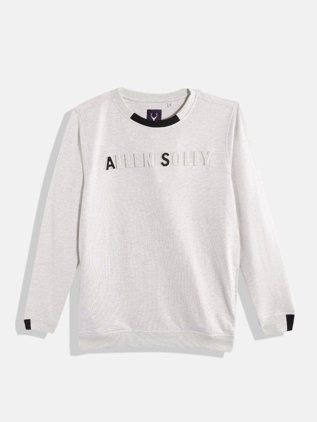 allen solly junior boys off white self design sweatshirt