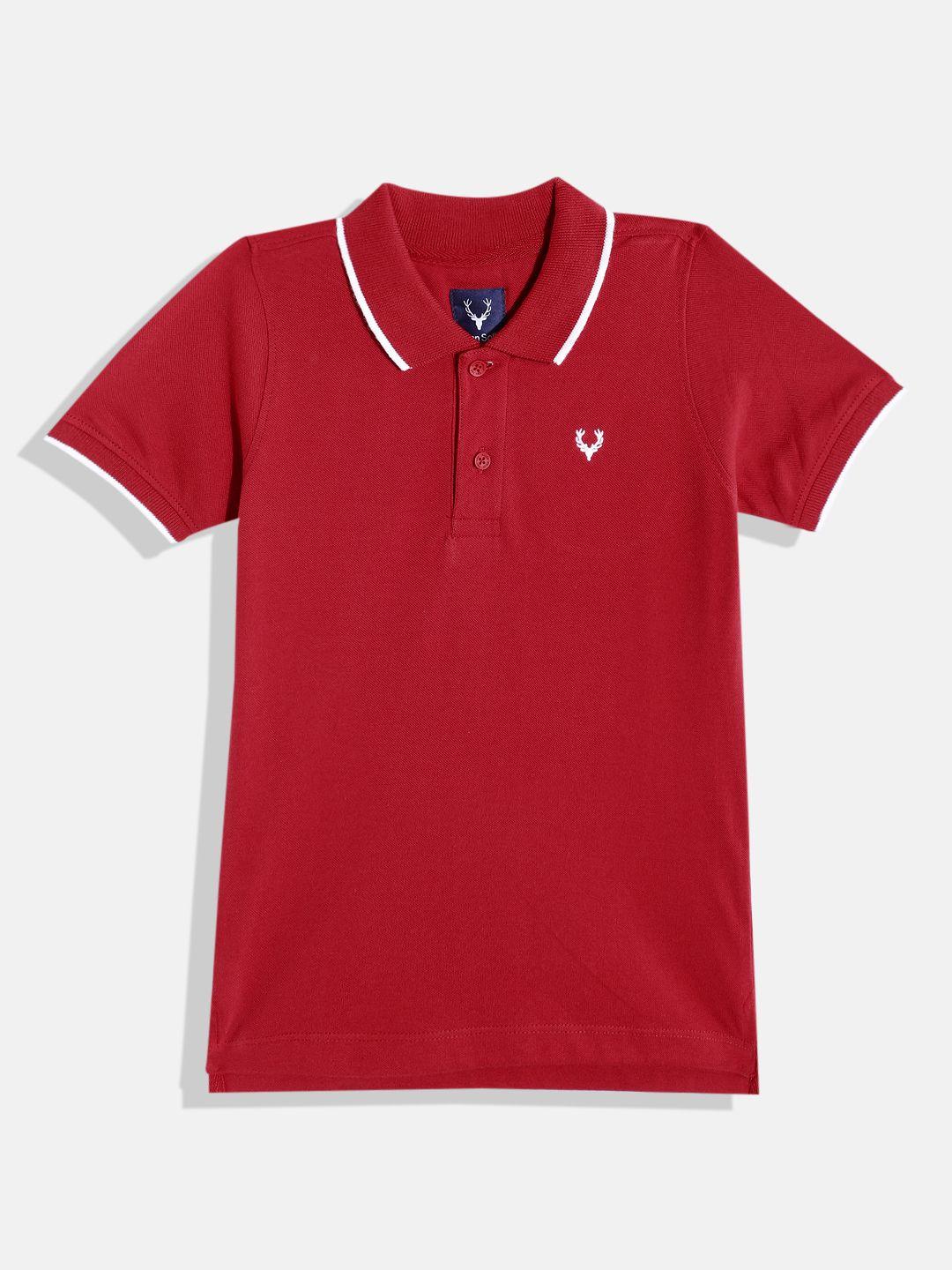 allen solly junior boys polo collar pure cotton t-shirt