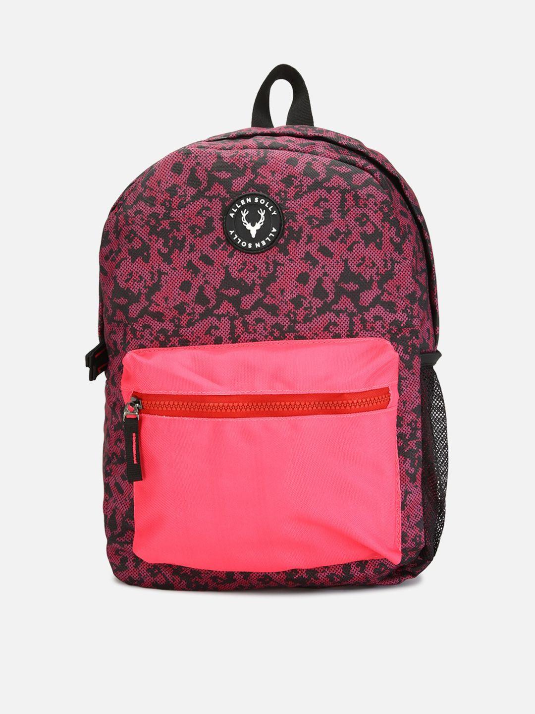 allen solly junior boys purple & red brand logo backpack