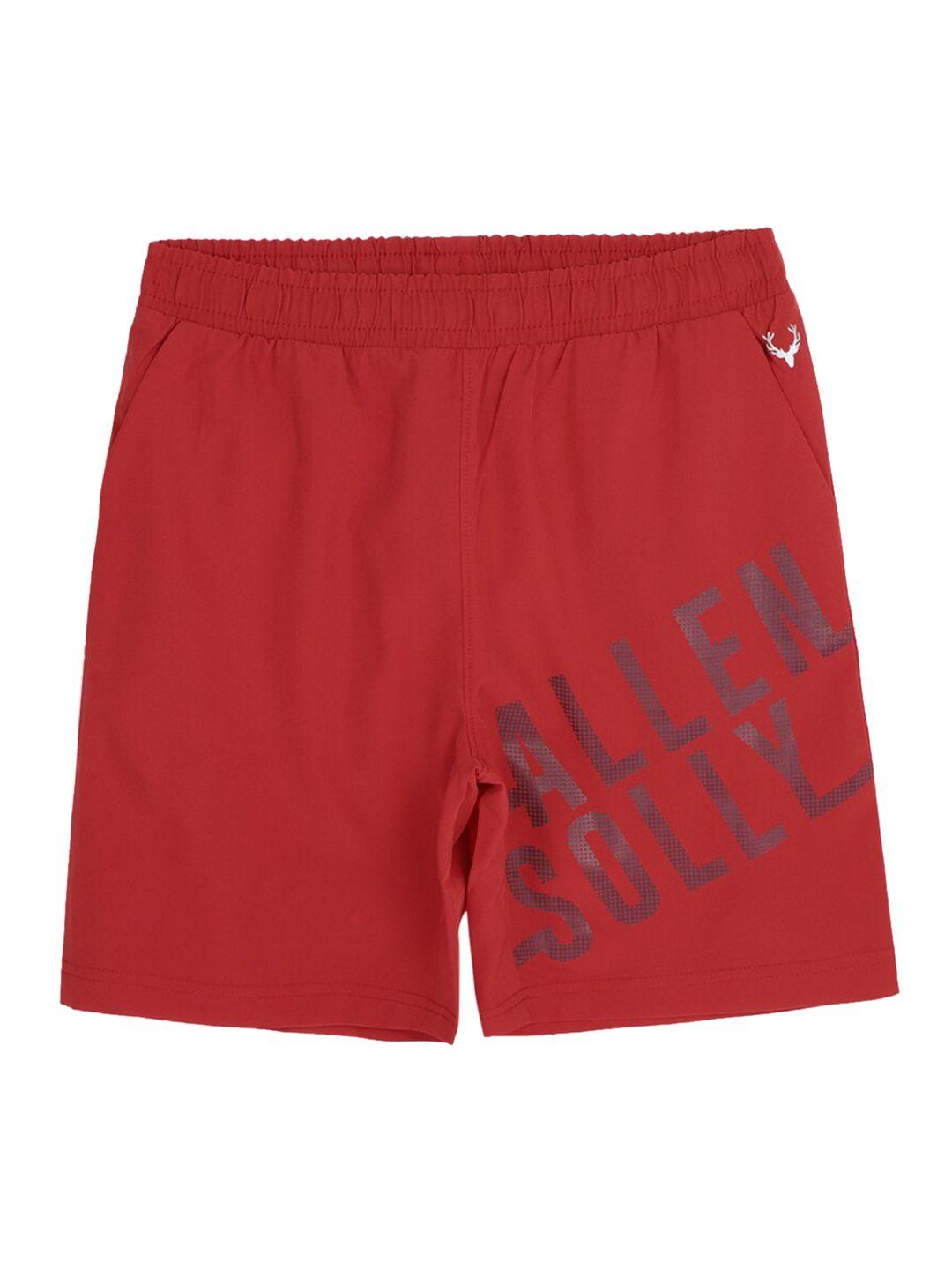 allen solly junior boys red printed shorts