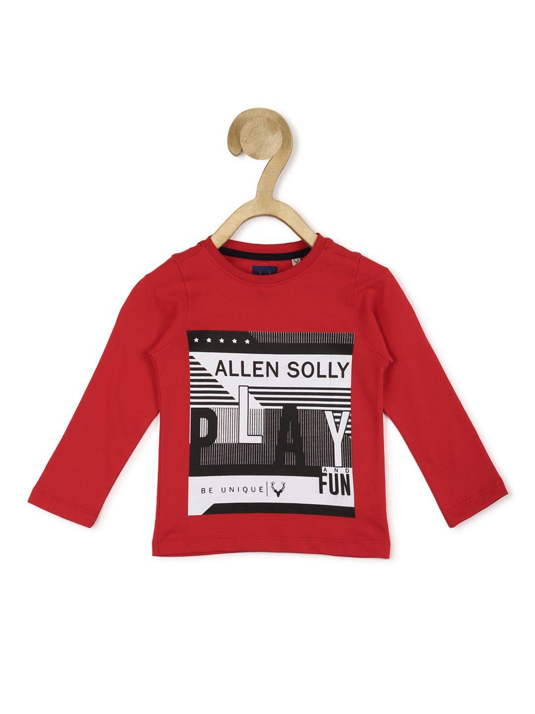 allen solly junior boys red typography printed polyester ??????t-shirt