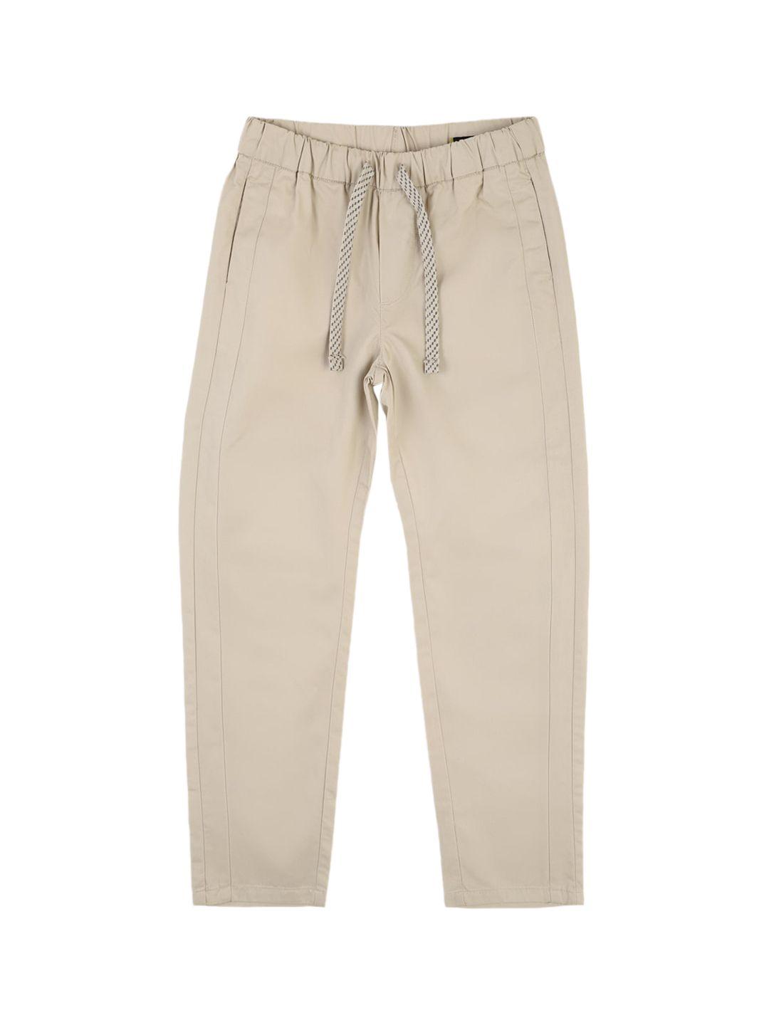 allen solly junior boys slim fit mid-rise trousers