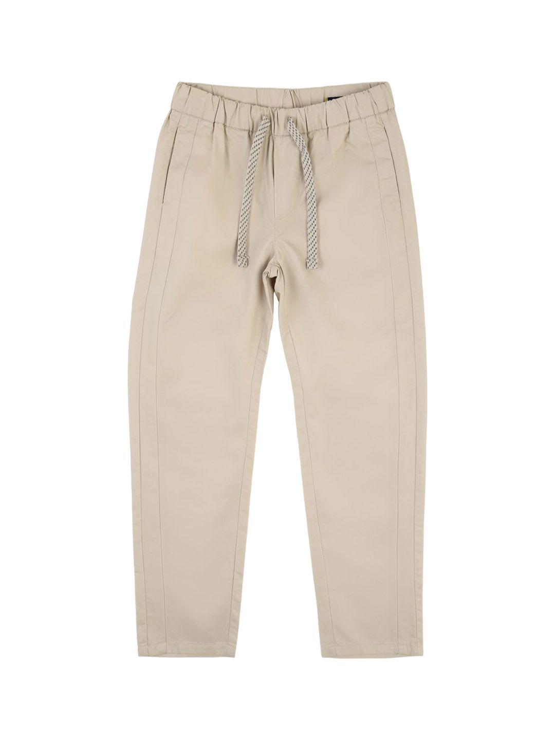 allen solly junior boys slim fit mid-rise trousers