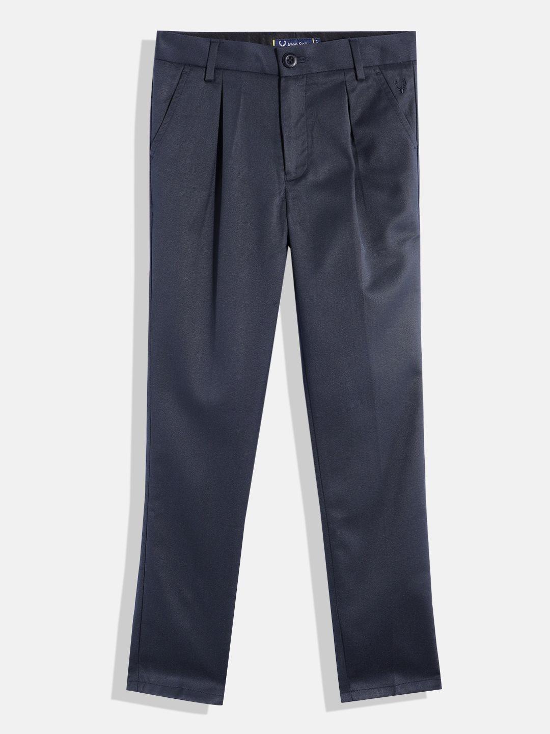 allen solly junior boys slim fit pleated chinos trousers