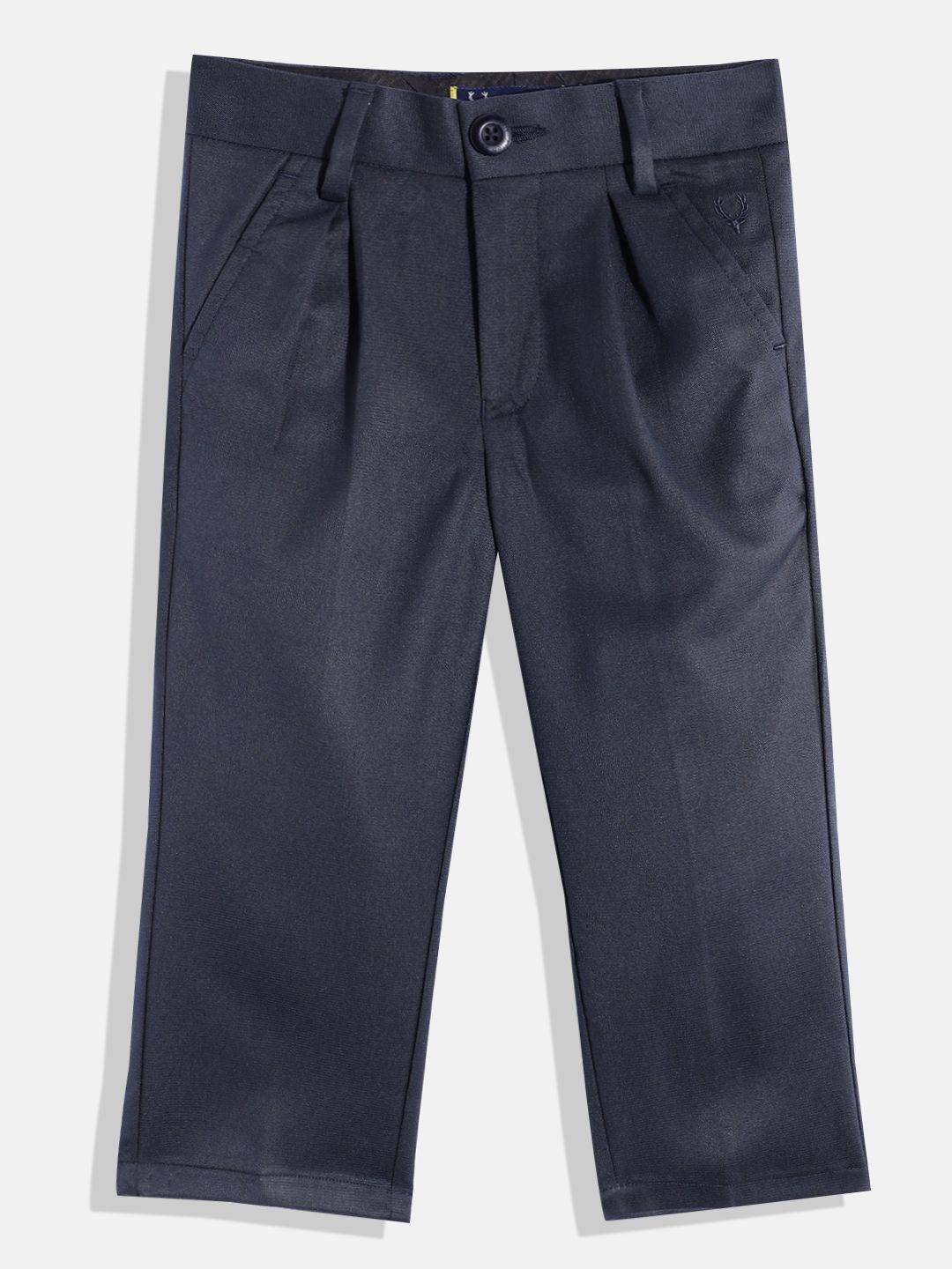 allen solly junior boys slim fit pleated chinos trousers