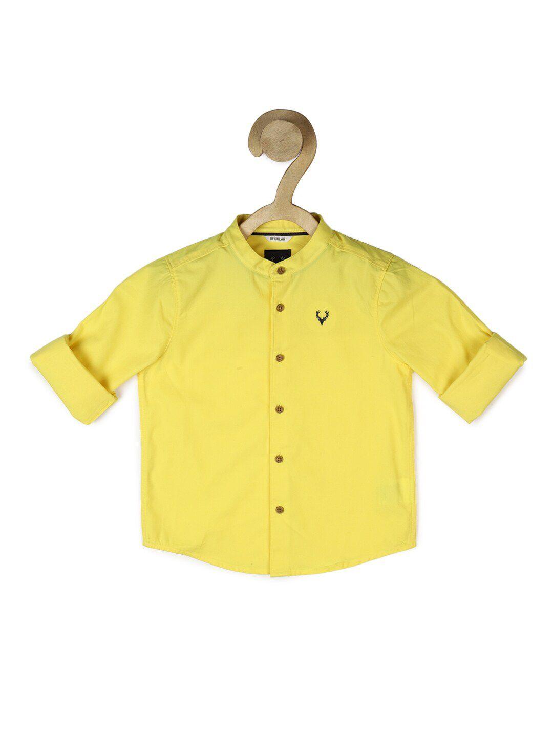 allen solly junior boys solid cotton regular fit casual shirt