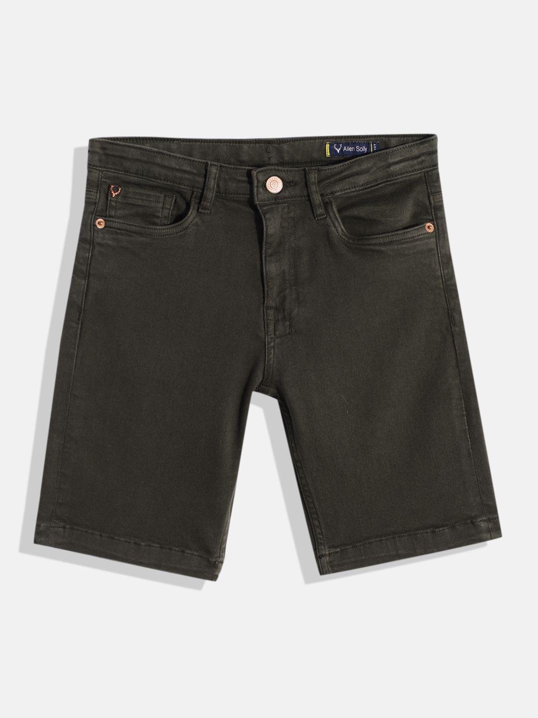 allen solly junior boys solid denim shorts