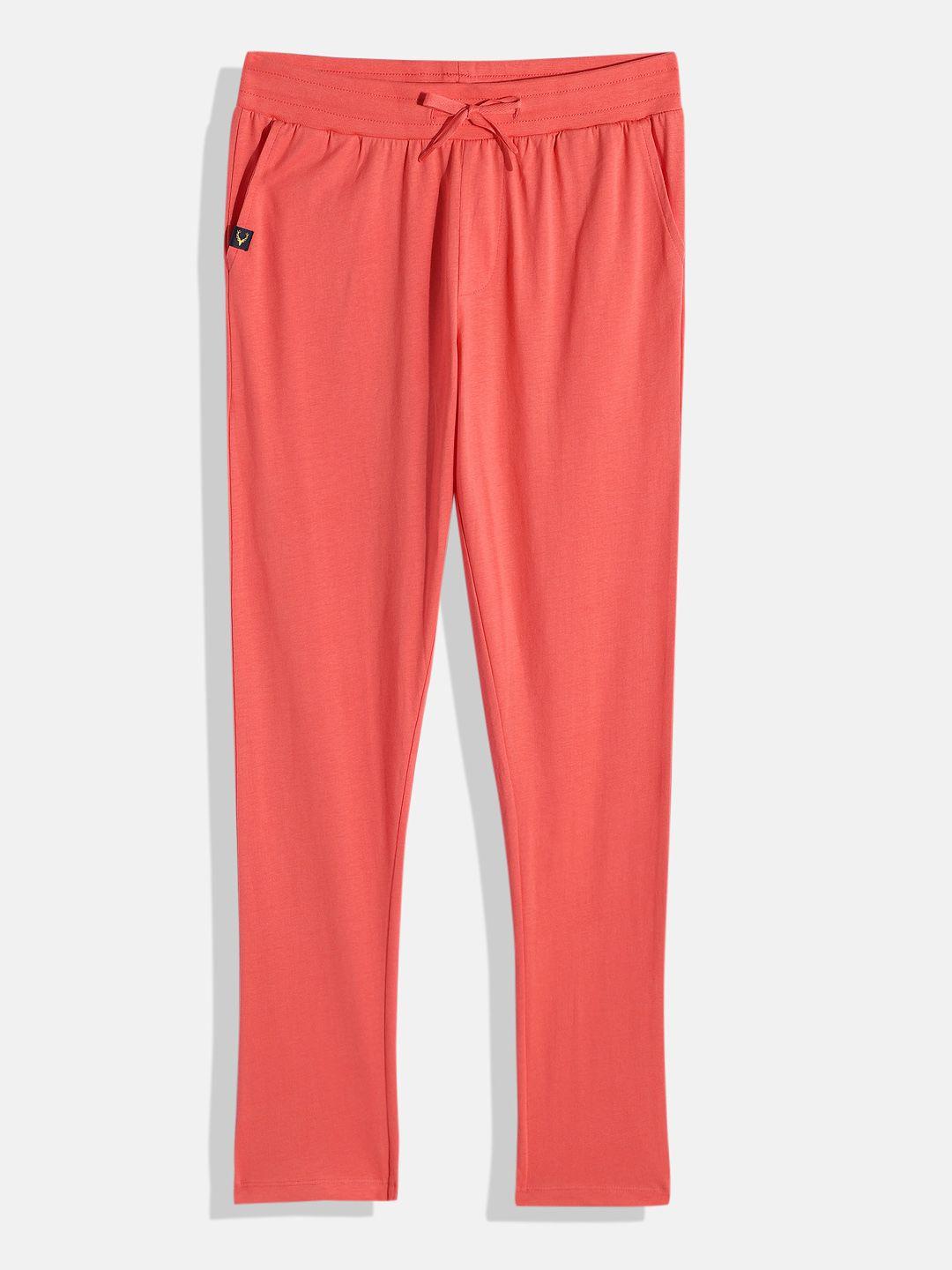 allen solly junior boys solid pure cotton track pants