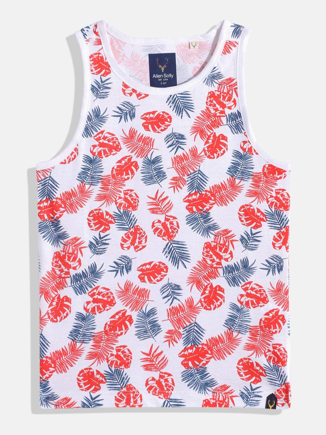 allen solly junior boys tropical print knitted pure cotton tank innerwear vest