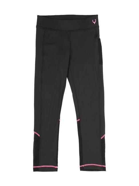 allen solly junior dark grey solid leggings