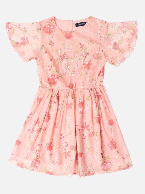 allen solly junior dusty pink embellished frock