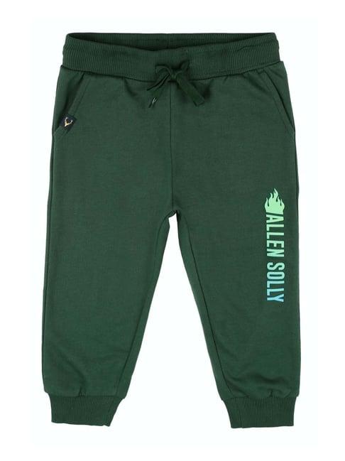 allen solly junior green cotton graphic joggers