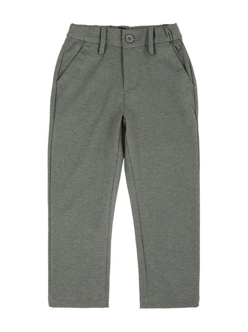 allen solly junior grey textured trousers