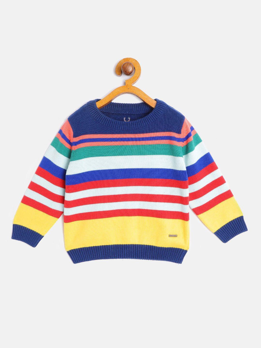 allen solly junior infant multicoloured striped cotton pullover