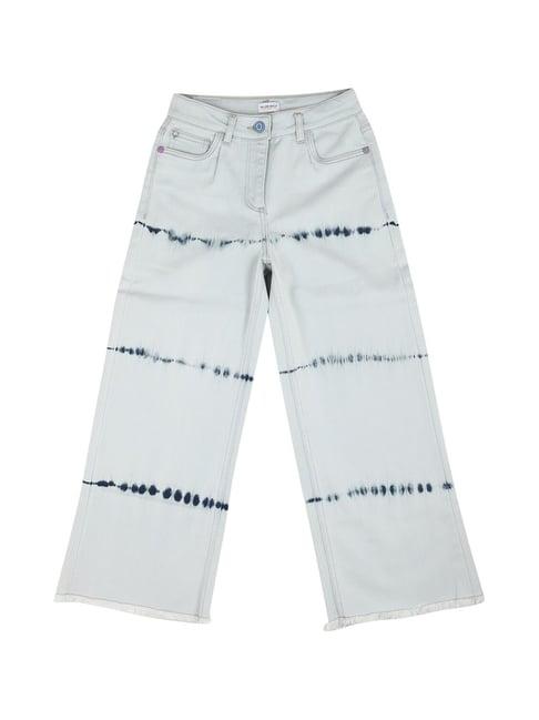 allen solly junior light blue printed jeans