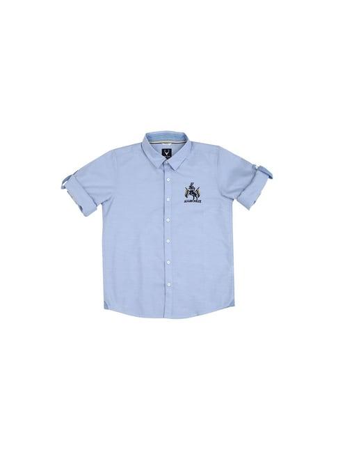 allen solly junior light blue solid full sleeves shirt