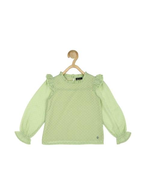 allen solly junior light green self design top