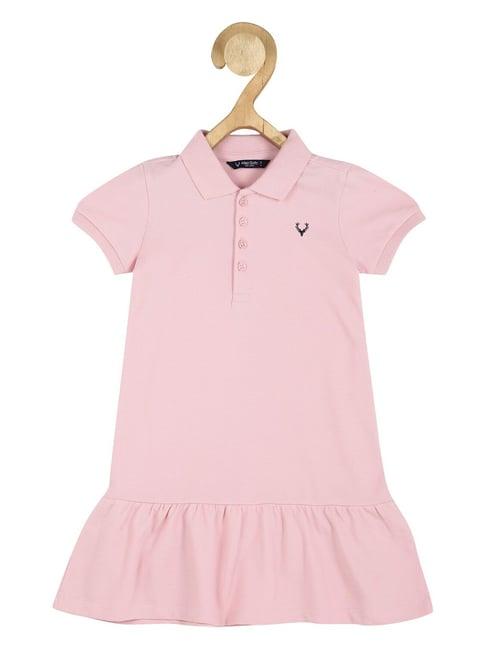 allen solly junior light pink solid frock