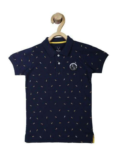 allen solly junior navy cotton printed t-shirt