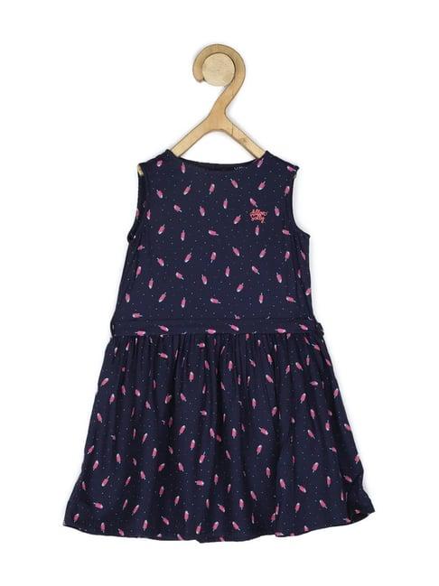 allen solly junior navy printed dress