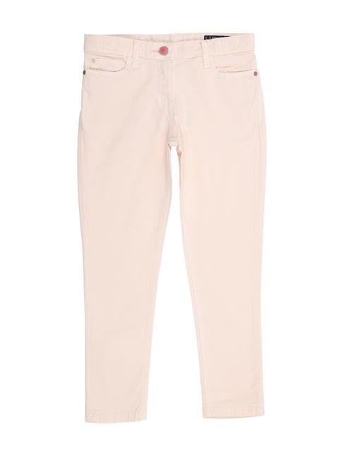 allen solly junior peach solid jeans