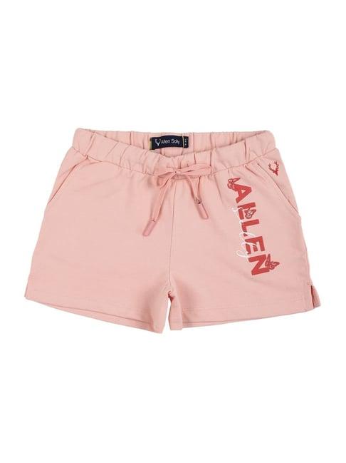 allen solly junior pink cotton graphic shorts