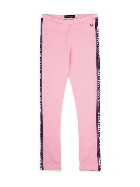 allen solly junior pink cotton leggings