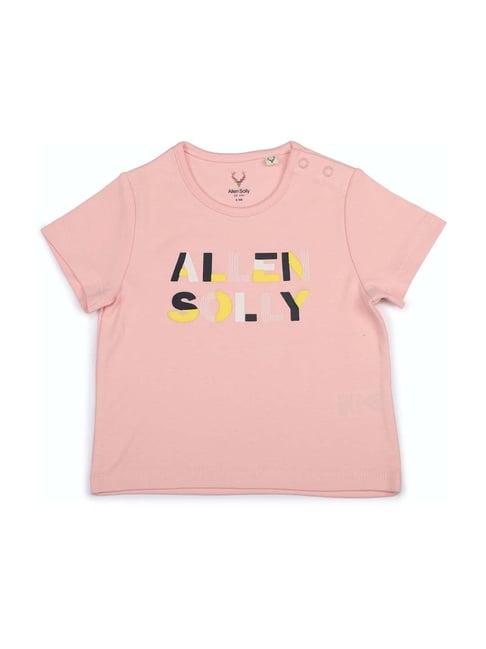 allen solly junior pink cotton printed t-shirt