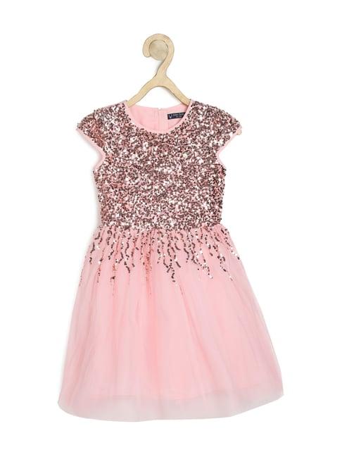 allen solly junior pink embellished dress