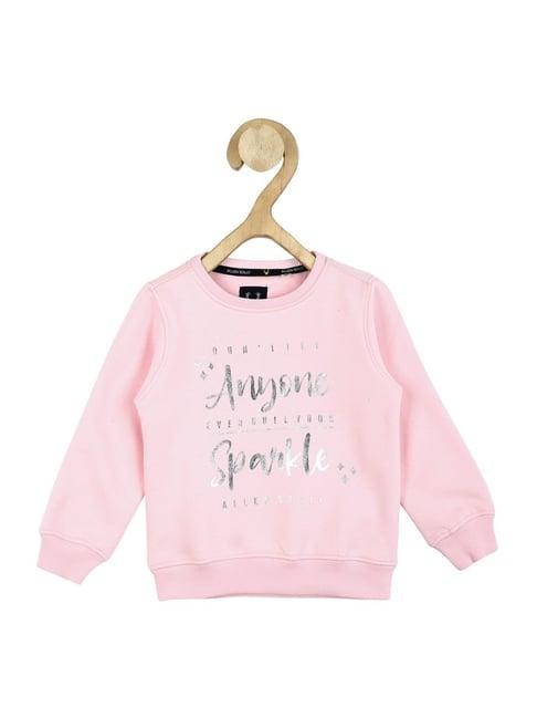 allen solly junior pink graphic full sleeves sweatshirt