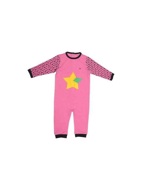allen solly junior pink printed bodysuit