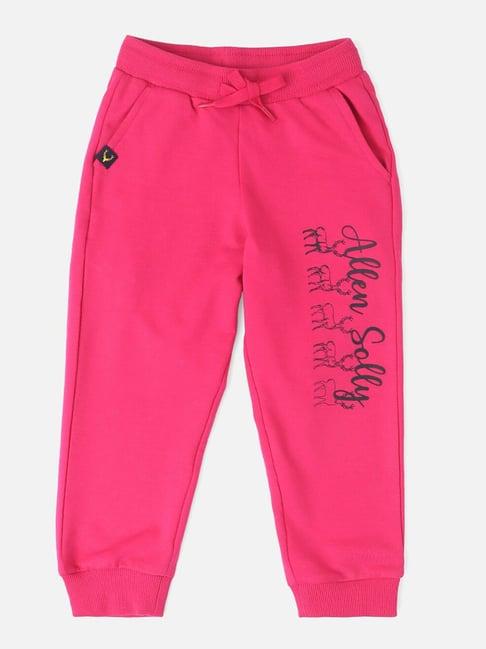 allen solly junior pink printed trackpants