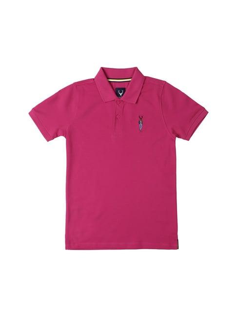 allen solly junior pink solid polo t-shirt
