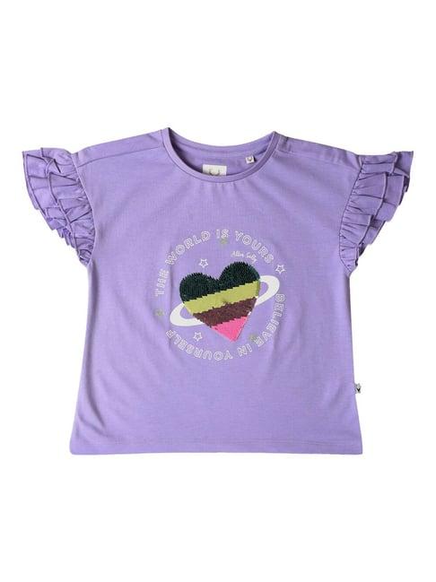 allen solly junior purple embellished t-shirt