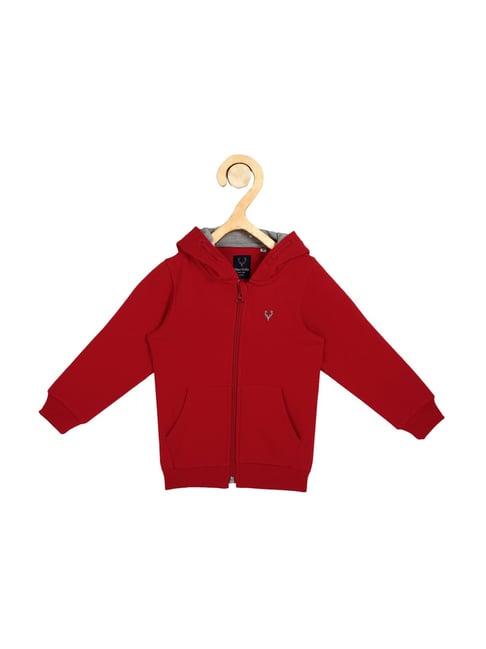 allen solly junior red cotton hoodie