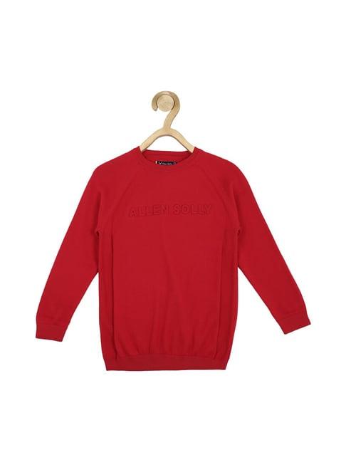 allen solly junior red solid sweater