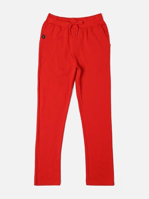 allen solly junior red solid trackpants