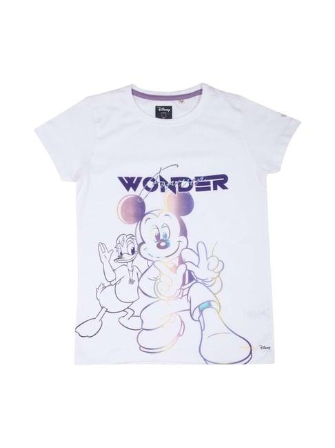 allen solly junior white cotton printed t-shirt