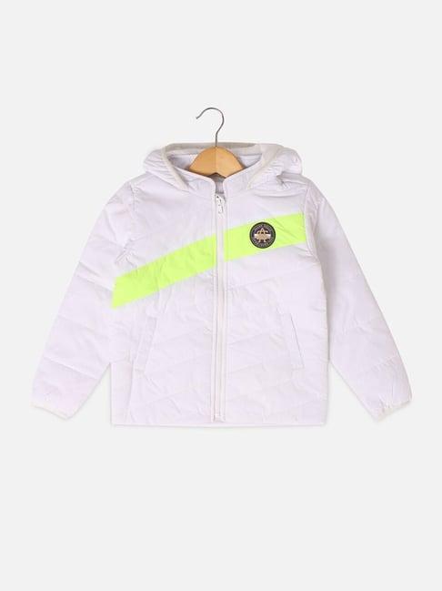 allen solly junior white striped full sleeves jacket