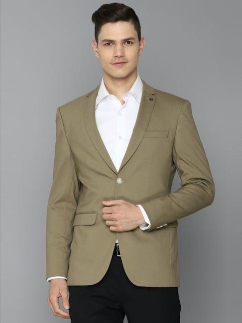 allen solly khaki slim fit blazers