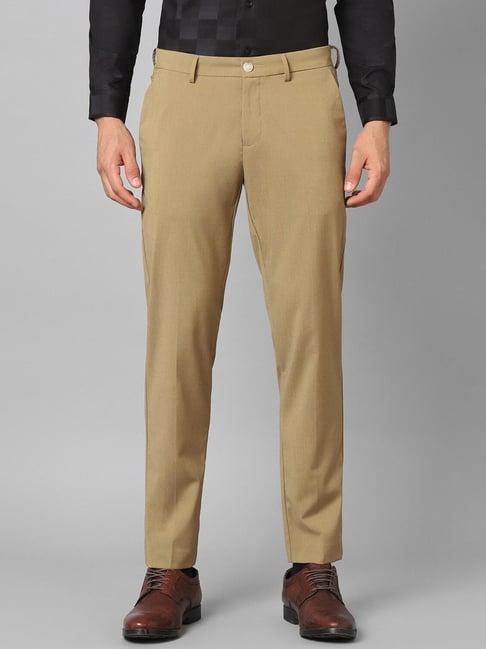 allen solly khaki slim fit trousers